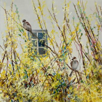 Pintura titulada "In Spring With Love" por Junija Galejeva, Obra de arte original, Oleo Montado en Bastidor de camilla de ma…
