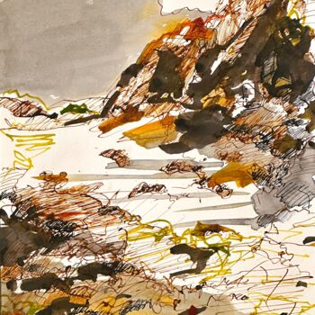 Dessin intitulée "LANDSCAPE 5" par Stephan Geisler, Œuvre d'art originale, Encre