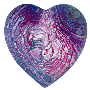Peinture intitulée "COEUR VIOLET (Acryl…" par Isalan, Œuvre d'art originale, Acrylique Monté sur Châssis en bois