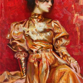 Картина под названием "Gleam of Elegance" - Agshin Kazimov, Подлинное произведение искусства, Масло