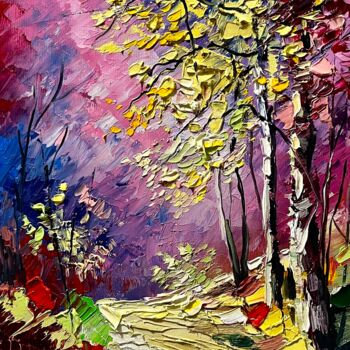 「Wander Into Fall Co…」というタイトルの絵画 Vahe Bagumyanによって, オリジナルのアートワーク, オイル ウッドストレッチャーフレームにマウント