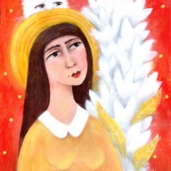 Painting titled "Когда ты приедешь?" by Ekaterina Vitvinova, Original Artwork, Acrylic