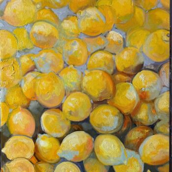 Peinture intitulée "Lemon Symphony" par Nazila Farzullayeva, Œuvre d'art originale, Huile