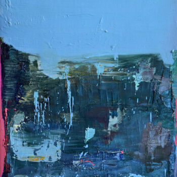 Peinture intitulée "Blue abstraction" par Asta Kulikauskaite Krivickiene, Œuvre d'art originale, Huile Monté sur Châssis en…