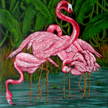 Peinture intitulée "Flamingo" par Anthony Dunphy, Œuvre d'art originale, Acrylique