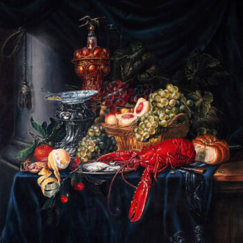 绘画 标题为“Still Life with a G…” 由Valeriy Bulat, 原创艺术品, 油 安装在木质担架架上
