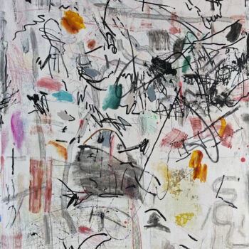 「Waiting for Stupid」というタイトルの絵画 Sebastian Alsfeldによって, オリジナルのアートワーク, アクリル ウッドストレッチャーフレームにマウント