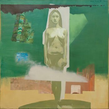 Painting titled "UNCERTAIN SPACE, tr…" by Dmytro Dotsenko, Original Artwork, Oil