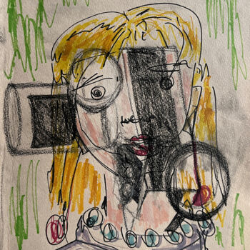 Drawing titled "1ij5 / I hear, I se…" by Leni Smoragdova, Original Artwork, Pencil