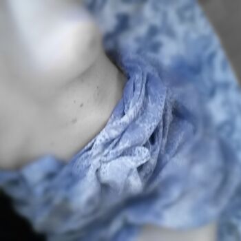 Nude with blue drape