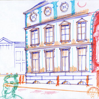 Drawing titled "Intertemporale Stra…" by Götz Wiedenroth, Original Artwork, Marker