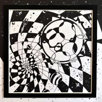 Dessin intitulée "(217) - union cosmi…" par Vincent Gibert, Œuvre d'art originale, Marqueur