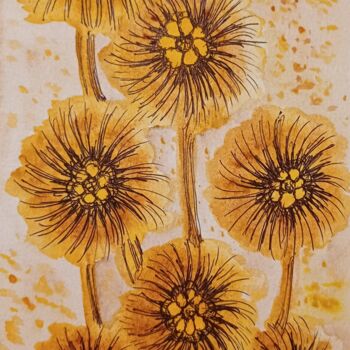 Ζωγραφική με τίτλο "7 flowers" από Joy, Αυθεντικά έργα τέχνης, Ακουαρέλα