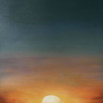 Painting titled "The New Day" by Marija Stefanovic, Original Artwork, Oil Mounted on Wood Stretcher frame
