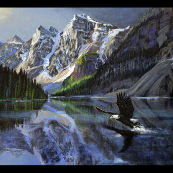 Digital Arts με τίτλο "moraine-morning-chr…" από Melih Ortatepe, Αυθεντικά έργα τέχνης, Εικόνα που δημιουργήθηκε με AI