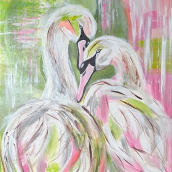 Pittura intitolato "Ethereal Bond – Two…" da Nadezhda Dvornikova, Opera d'arte originale, Acrilico
