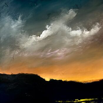 Painting titled "Predawn on the Dunes" by Lee Davis, Original Artwork, Acrylic Mounted on Wood Stretcher frame