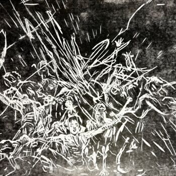 Gravures & estampes intitulée "Untitled" par Anna Stepina, Œuvre d'art originale, Linogravures