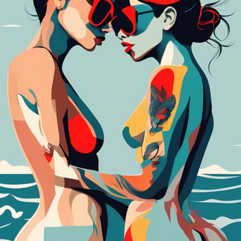 Εκτυπώσεις & Χαρακτικά με τίτλο "Summer Splash #76" από Liza Landberg, Αυθεντικά έργα τέχνης, Ψηφιακή εκτύπωση