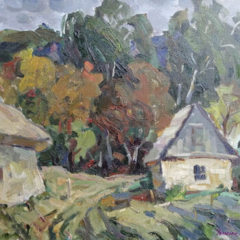 Painting titled "Quiet evening" by Oleksiy Ivanyuk, Original Artwork, Oil Mounted on Wood Stretcher frame