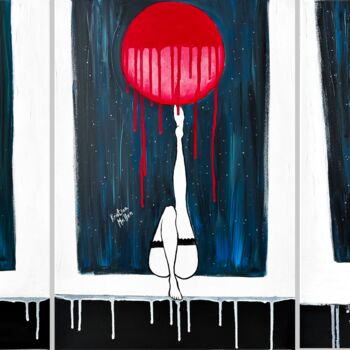 Painting titled "Triptych: Under The…" by Kristina Mallen, Original Artwork, Acrylic Mounted on Wood Stretcher frame