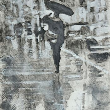 Painting titled "Study - Umbrella" by David Coulter, Original Artwork, Watercolor