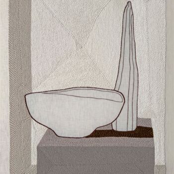 纺织艺术 标题为“Vase Composition XI…” 由Milena Paladino, 原创艺术品, 刺绣