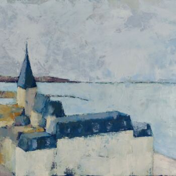 Peinture intitulée "Trouville, Les Roch…" par Bénédicte Basili, Œuvre d'art originale, Huile Monté sur Châssis en bois