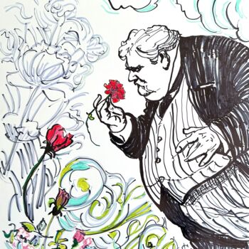 Tekening getiteld "The gardener." door Victoria General, Origineel Kunstwerk, Marker