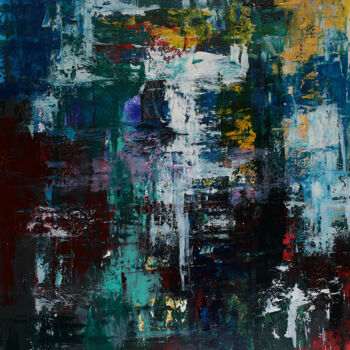 Peinture intitulée "Abstract landscape…" par Peter Kilb, Œuvre d'art originale, Acrylique
