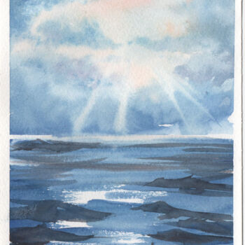 Painting titled "Ciel aquarelle 3" by Mgr, Original Artwork, Watercolor