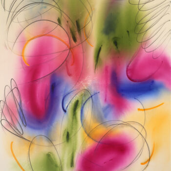 Painting titled "Colorful Resonance…" by Evgenia Makarova, Original Artwork, Oil Mounted on Wood Stretcher frame