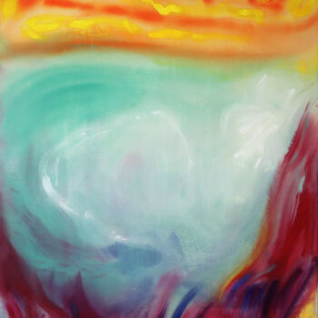 Painting titled "Scream – Vibrant Ab…" by Evgenia Makarova, Original Artwork, Oil Mounted on Wood Stretcher frame
