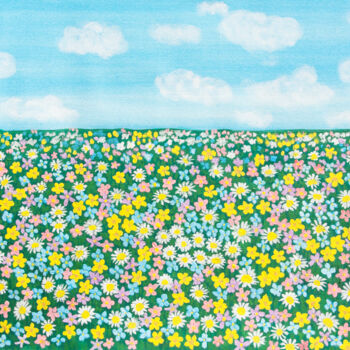 绘画 标题为“Spring meadow with…” 由Irina Afonskaya, 原创艺术品, 丙烯