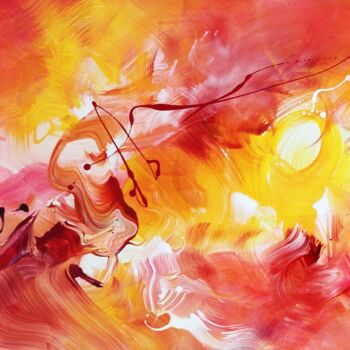 Painting titled "Quiet Flame II" by Paresh Nrshinga F R S A, Original Artwork, Acrylic Mounted on Wood Stretcher frame