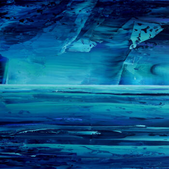 Ζωγραφική με τίτλο "Ocean Abstract" από Denis Kuvayev, Αυθεντικά έργα τέχνης, Ακρυλικό Τοποθετήθηκε στο Ξύλινο φορείο σκελετό