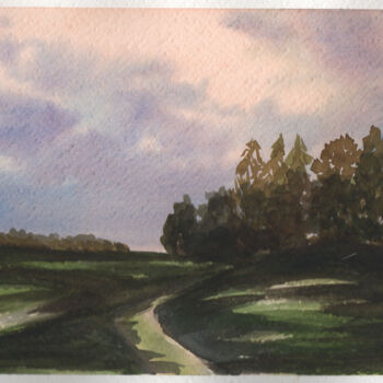 Ζωγραφική με τίτλο "Ciel aquarelle 8" από Mgr, Αυθεντικά έργα τέχνης, Ακουαρέλα