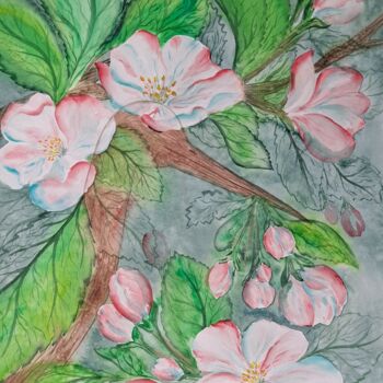Pintura titulada "The smell of spring" por Yana Bila, Obra de arte original, Acuarela