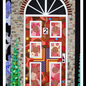 Disegno intitolato "DOOR TWO ABSTRACTIO…" da Knight Sherring, Opera d'arte originale, Inchiostro Montato su Cartone