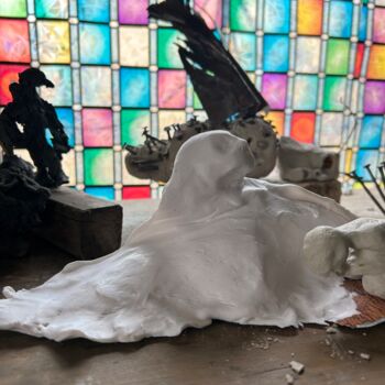 Painting titled "Mr Crowley" by Kari Hudelson, Original Artwork, Clay