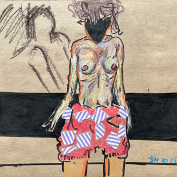 Drawing titled "1rj4 / Back to the…" by Leni Smoragdova, Original Artwork, Pencil