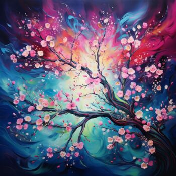 Digital Arts titled "Космический Цветок…" by Aleksandr Krivoruchko, Original Artwork, Digital Painting