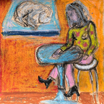 Drawing titled "a$%# / Back to the…" by Leni Smoragdova, Original Artwork, Pastel