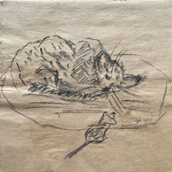 Drawing titled "a334 / Back to the…" by Leni Smoragdova, Original Artwork, Charcoal