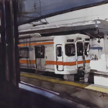 Peinture intitulée "On light time" par Prashant Prabhu, Œuvre d'art originale, Aquarelle