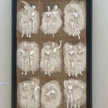 Scultura intitolato "Polyptique 1" da Guillaume Werle, Opera d'arte originale, Gesso