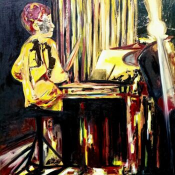 Painting titled "Mathias" by Estelle Renard, Original Artwork, Acrylic Mounted on Wood Stretcher frame