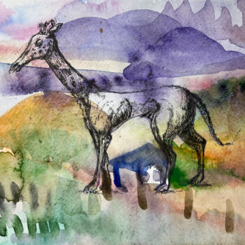 Zeichnungen mit dem Titel "KJTr / She began to…" von Leni Smoragdova, Original-Kunstwerk, Aquarell