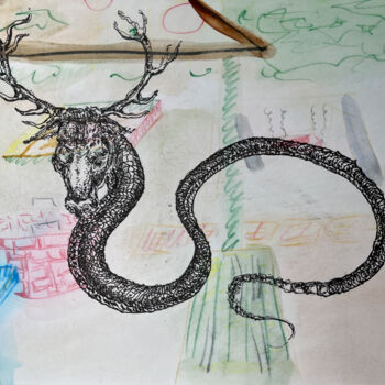 Drawing titled "1r23 / She began to…" by Leni Smoragdova, Original Artwork, Watercolor