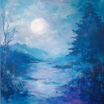 Digital Arts titled "Лунное Сияние" by Aleksandr Krivoruchko, Original Artwork, Digital Painting